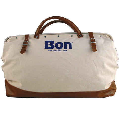 Bon Tool Canvas Tool Bag Heavy-Duty Leather Bottom 20"