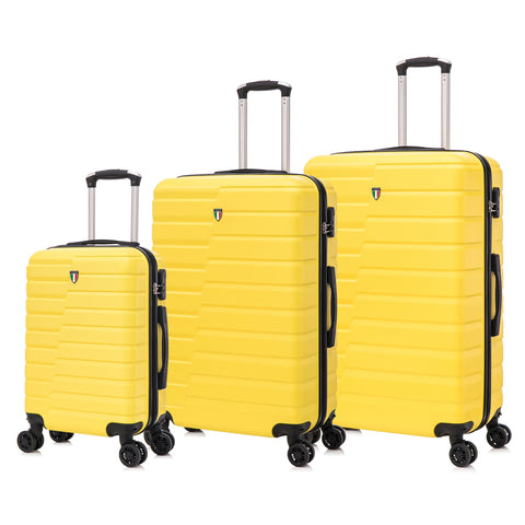 TUCCI Italy MARVELLO 3PC Hardside Luggage Set (20", 24", 28") - Yellow