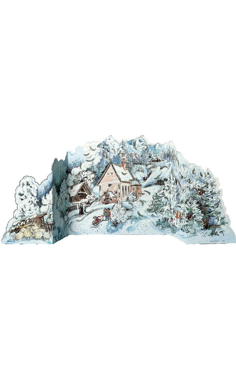 Alexander Taron Importer 11584 Korsch Advent-3-Dimensional Winter Scene-10 H x 19.5" W x 3" D, White