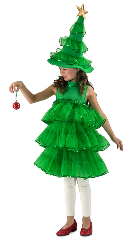 Rubies Girl's Princess Paradise Glitter Christmas Tree Costume, Medium