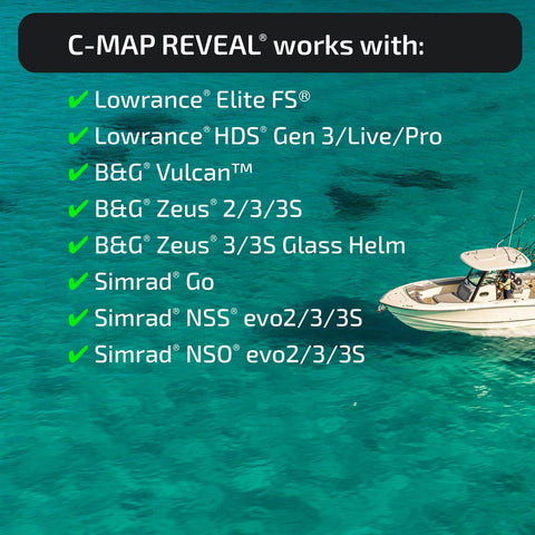 C-MAP Reveal Coastal - Gulf of Mexico and The Bahamas, Map Card for Marine GPS Navigation
