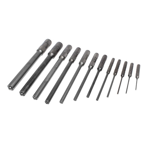 Mayhew Tools 62254 Pilot Punch, 12-Piece Set Kit Bag, Black Oxide Finish