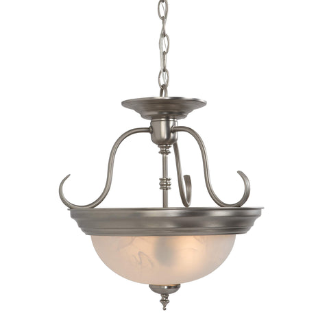 Yosemite Home Decor JH002-2SN Elizabeth Two Light Ceiling Semi-Flush Mount, Satin Nickel, 15 x 15 x 15.25
