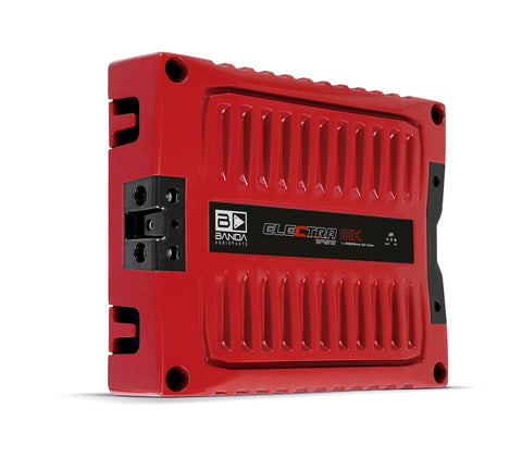 Banda ELEC8K2RED Car Audio Amplifier Module 2 Ohms - 8000 Wrms Electra Bass 8K Adjustable Bass Boost LED Indicator Sound Specialization - Red