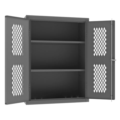 Durham Heavy Duty Welded 14 Gauge Steel Ventilated Cabinet, EMDC-361848-95, 900 lbs Capacity, 18" Length x 36" Width x 48" Height, 2 Shelves