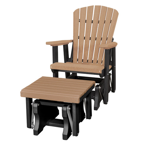 American Furniture Classics Fan Back Glider and Ottoman Glider in Cedar/Black