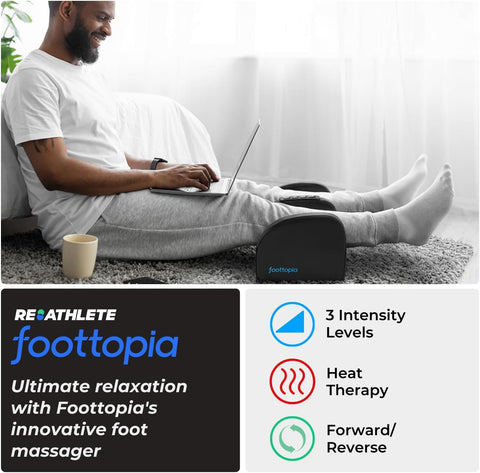 REATHLETE FOOTTOPIA Foot Massager Machine with Heat | Foot and Calf Massager | Ultimate Feet Massager for Pain Relief and Circulation Boost | Deep Tissue Massager