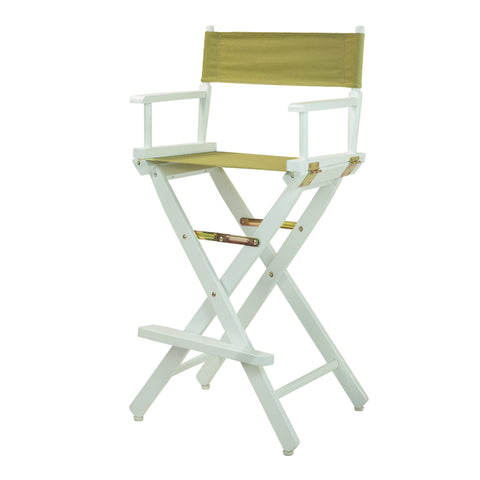 Casual Home Director's Chair ,White Frame/Olive Canvas,30" - Bar Height