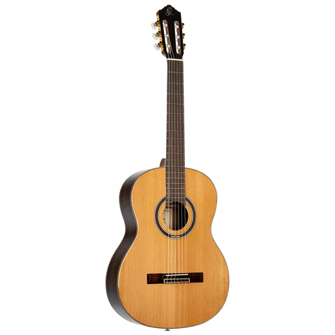 Ortega Guitars 6 String Performer Series Solid Top Nylon Classical Guitar w/Bag, Right, Full (R159)