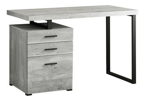 Monarch Specialties Computer Desk with File Cabinet - Left or Right Set- Up - 48"L (Grey Reclaimed Wood Look)