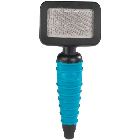 Master Grooming Tools Ergonomic Slicker Brushes — Molded Brushes for Grooming Dogs - Extra Small, 2¾" x 2", Teal/Black