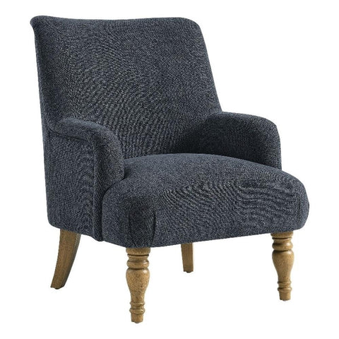 Modway Ellington Living Room Accent Armchair in Slate Blue – Fabric Upholstered Reading Arm Chair with Wooden Legs – Modern Lounge Chair with French Piping Trim
