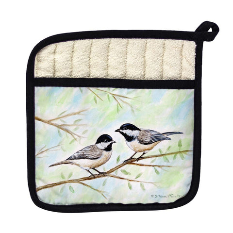 Betsy Drake PT638 Dicks Chickadees Pot Holder