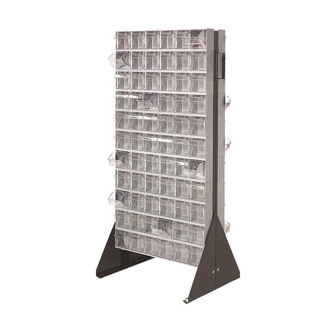 Quantum Storage Systems - QFSM248-306GY - Mobile Floor Stand W/Tip Out Bins