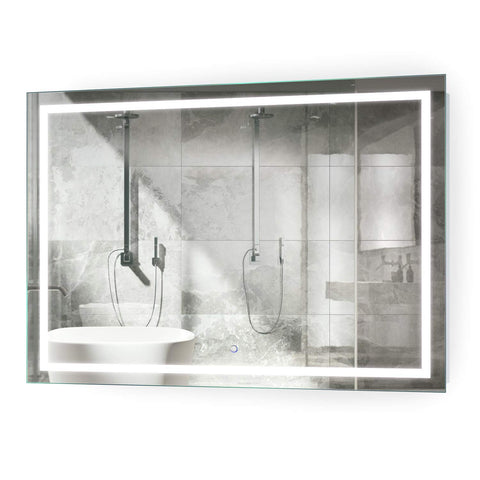 Krugg | Large 48 Inch X 36 Inch LED Bathroom Mirror | Lighted Vanity Mirror Includes Dimmer & Defogger | Wall Mount Vertical or Horizontal Installation
