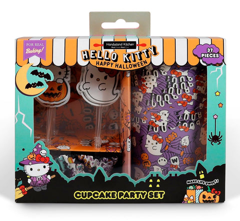 Handstand Kitchen Hello Kitty Halloween Cupcake Party Set with Decorative Cupcake Cups, Baking Liners and Cupcake Toppers