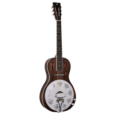 Ortega Guitars 6 String Americana Series Acoustic-Electric Parlor Resonator Guitar, Right, Whiskey Burst (RRG30E-WB)