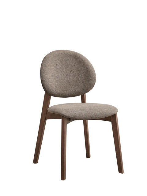 Hadasa Side Chair Set-2 Light Brown Linen  and Walnut