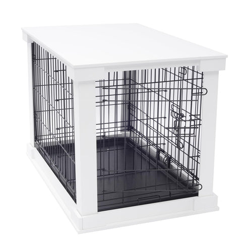 zoovilla White Dog Cage with Crate Cover, Dog Kennel Small