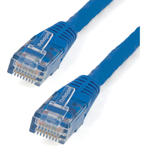 StarTech.com 50ft CAT6 Ethernet Cable - Blue CAT 6 Gigabit Ethernet Wire -650MHz 100W PoE++ RJ45 UTP Molded Category 6 Network/Patch Cord w/Strain Relief/Fluke Tested UL/TIA Certified (C6PATCH50BL)