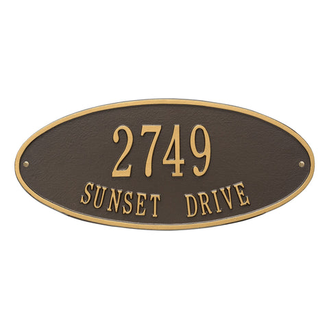 Madison Standard 2-Line Address Wall Plaque in Bronze and Gold