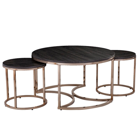 Lachlan Round Nesting Coffee Tables  3pc Set