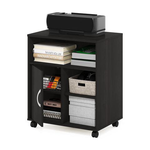 Furinno Econ Home Office Under Desk Printer Holder with Wheels Espresso