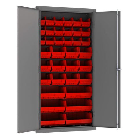 Durham 3602-BLP-36-1795 Bin Cabinet, 72" Overall Height, 36" Overall Width, Total Number of Bins 36