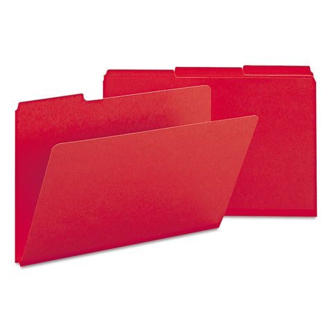 Smead Pressboard File Folder, 1/3-Cut Tab, 1" Expansion, Legal Size, Bright Red, 25 per Box (22538)