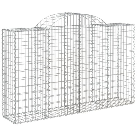 vidaXL Arched Gabion Baskets 2 pcs - Decorative and Protective Garden Barriers, Durable Galvanized Iron, Includes Strengthened Hooks for Stability