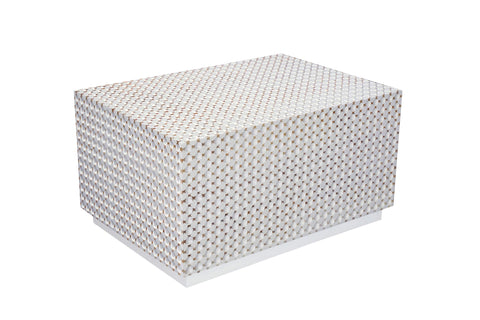 Dimple Rectangular Coffee Table - Whitewash
