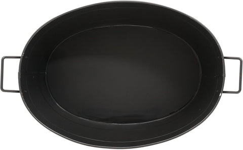 Achla Designs Black Oval Galvanized Steel Tub