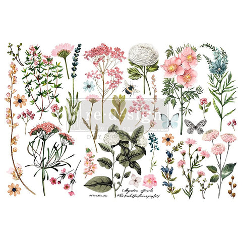Redesign Decor Furniture Nightstand Decorartion Transfers - Botanical Paradise - 3 Sheets, 6"x12"