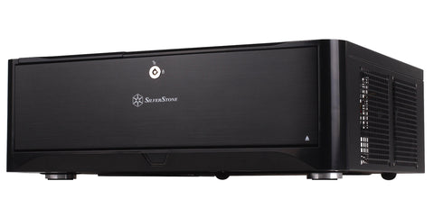 SilverStone Technology HTPC Case with Aluminum Front Panel Micro-ATX, 2X Hot-Swap Drive Bays, 3x120mm Golf Bladed Fan, USB 3.0 X2 in Black GD06B-USA