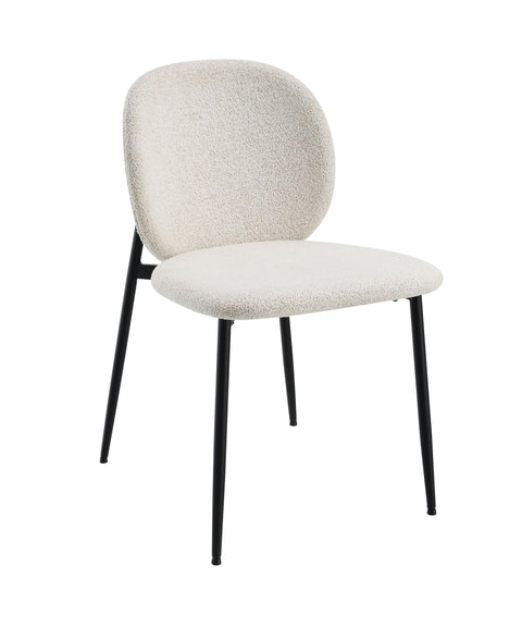 Acme Klaus Side Chair (Set-2) in White Boucle & Black
