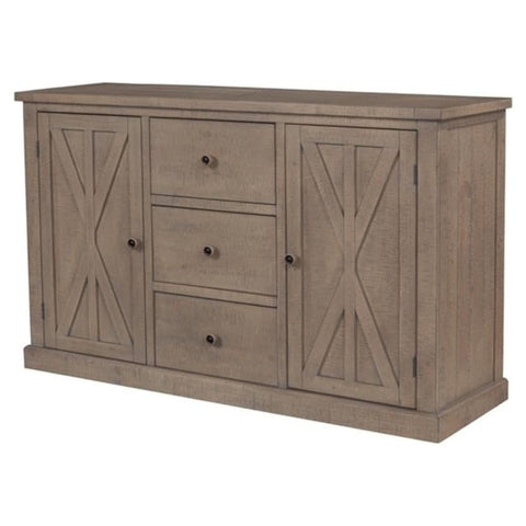 Oakestry Natural Wood Arlo Sideboard Modern Storage Cabinet with Drawers and Doors Rustic Buffet Console for Dining Room Living Room Entryway Organizer Coastal Farmhouse Accent Furniture