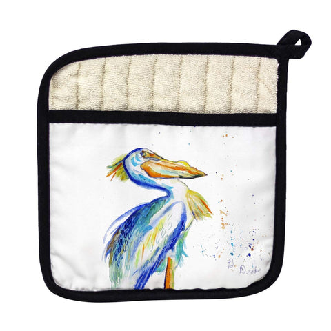 Betsy Drake PT1010 Watercolor Pelican Pot Holder
