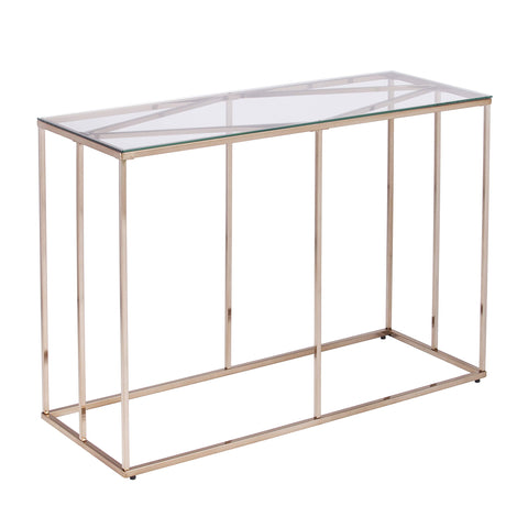 SEI Furniture Nicholance Contemporary Glass-Top 42" Console Table, Champagne