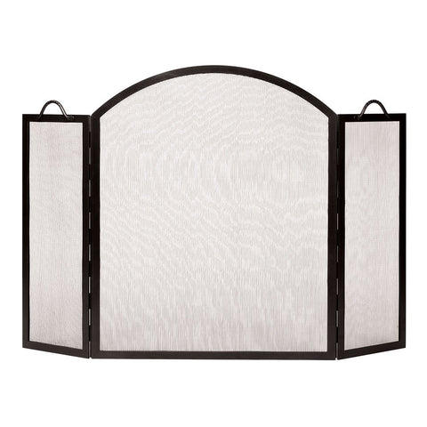 Minuteman International Arch Top Twisted Rope Folding Fireplace Screen, Graphite (SS-32)