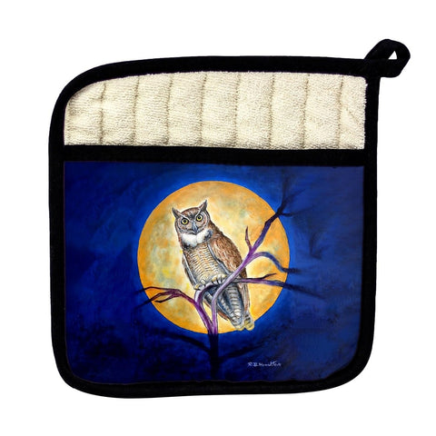 Betsydrake PT1172 Owl in Moon Pot Holder