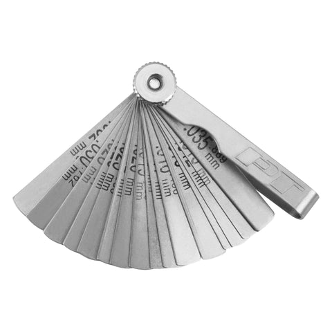 Performance Tool W80525 17-Piece SAE Feeler Gauge Set with 15-Inch x 1/4-Inch Straight Blades - Includes 0010-Inch to 0035-Inch Sizes for Precise Measurements