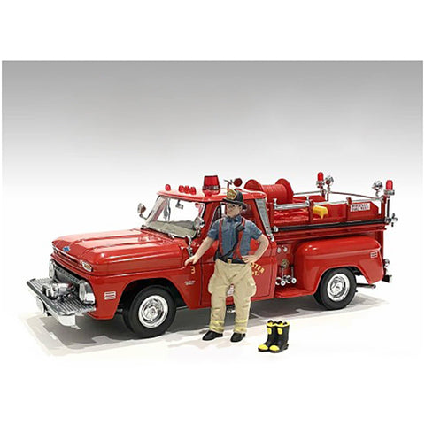 American Diorama Firefighters Getting Ready Figure with Boots Accessory for 1/24 Scale Models