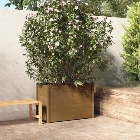 vidaXL Garden Planter Honey Brown 39.4"x19.7"x27.6" Solid Wood Pine