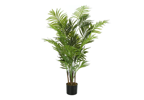 Monarch Specialties I 9538 Artificial Plant, 47" Tall, Areca Palm Tree, Indoor, Faux, Fake, Floor, Greenery, Potted, Real Touch, Decorative, Green Leaves