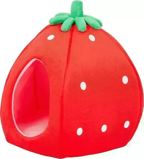 YML Strawberry Pet Bed House, Small, Red (FH016_1)
