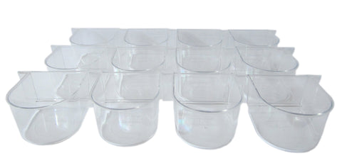 YML Clear Plastic Cup for Breeding Cages, Lot of 12