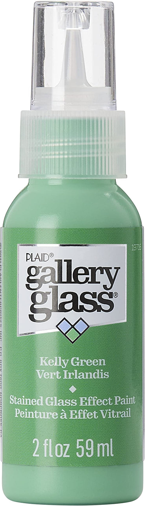 Gallery Glass, Kelly Green Stained Glass 2 fl oz Brilliant Smooth Finish Paint, Perfect for Easy to Apply DIY Arts and Crafts, 19716