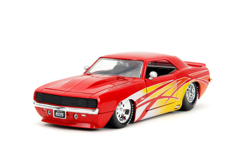 Jada Big Time Muscle 1:24 1969 Chevrolet Camaro Die-Cast Car, Toys for Kids and Adults(Red)