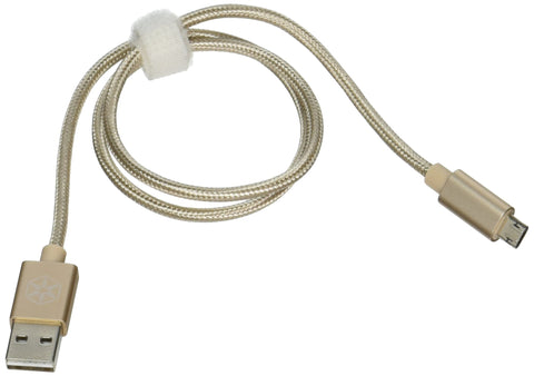 SilverStone Technology CPU01C-500 Micro USB Cable for Smartphone/LG/Samsung/Reversible USB-A/Reversible Micro USB-B / 500mm / Gold