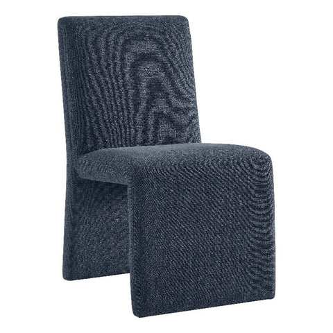 Modway Emory Fabric Slipper Dining Chair in Slate Blue – Upholstered Armless Dining Side Chair – Versatile Modern Accent Chair or Vanity Chair